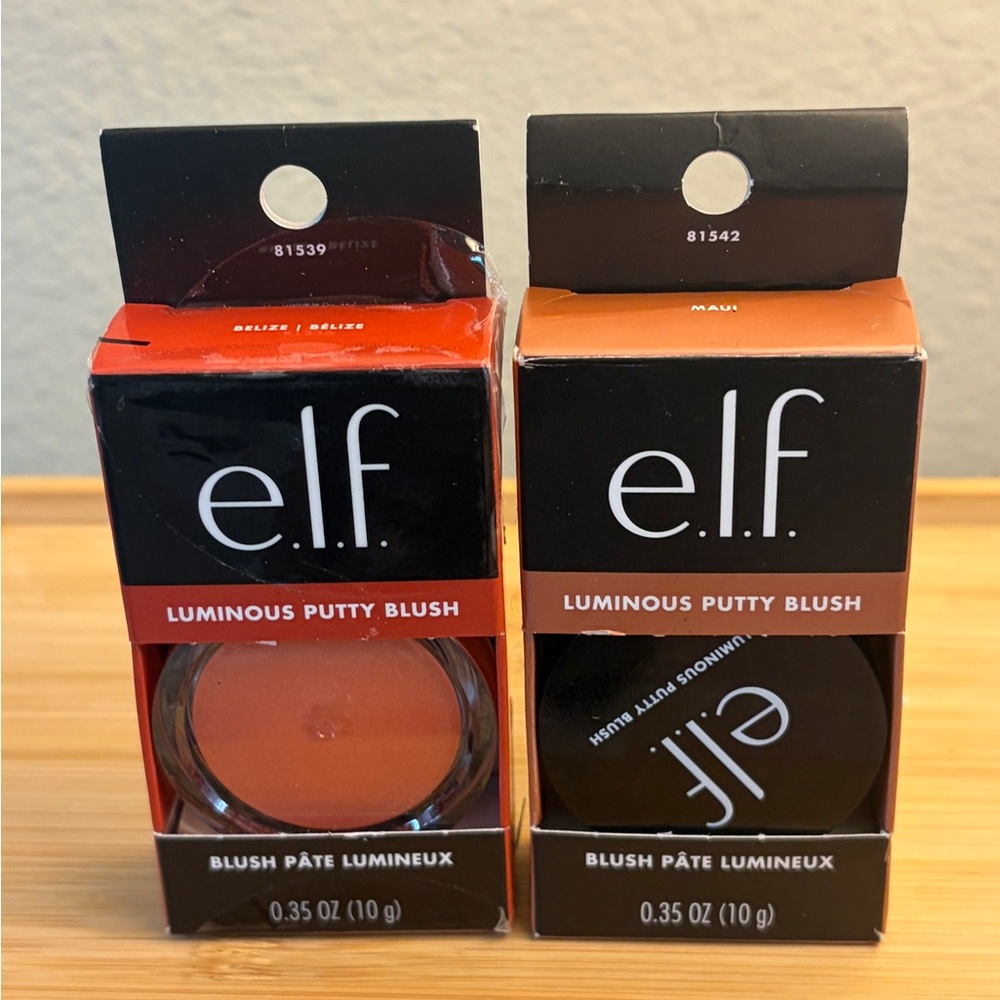Combo pack 2 x e.l.f. Luminous Putty Blush in the shades Belize and Maui.